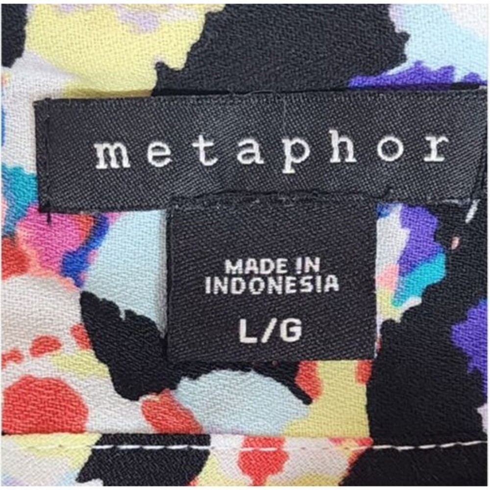 Paint Splash Abstract Multicolor Flutter Sleeve V-Neck Blouse Art Hoe L Metaphor - Picture 4 of 10